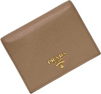 Prada Pre-owned Vintage Saffiano Metal Portemonnee (bi-fold) - unisex - Vintage Accessoires - Beige - ONE Size - Vintage
