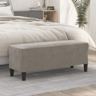 vidaXL Vidaxl - Banco De Terciopelo Gris Claro 100x35x41 Cm