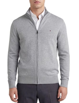 Tommy Hilfiger vest grijs katoen zonder capuchon