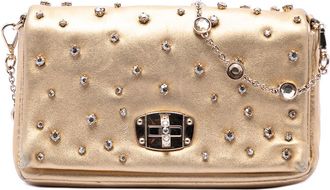 Miu Miu Pre-owned Miu Miu Metallic Nappa Strass Studded Flap Crossbody Ladies AE76RY7FOSA22XPE