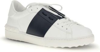 Valentino Garavani Mens Blue Calf Leather Bos Taurus Low Top Sneakers