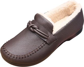 Generic Wide Fit Ankle Boots for Women Size 7 Flat Round Toe Lazy Suede Shoes Boots Knee Boots Ladies 5 (Coffee, 6.5)