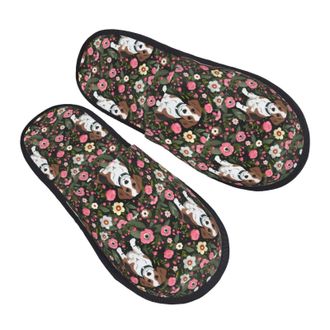 Generic Slippers Dog And Flower Lightweight Cotton Slippers Portable Anti-Slide Slipper For Home Indoor Spa L