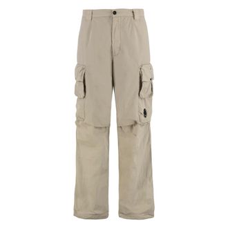 C.P. Company Straight Trousers, male, Beige, Size: L Nylon Cargo Pants