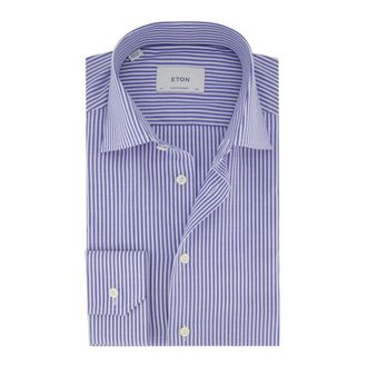 Eton Heren, Overhemden, Blauw, Maat: XL Katoen