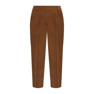 Max Mara Cropped Trousers, female, Brown, Size: XS Trousers Lince