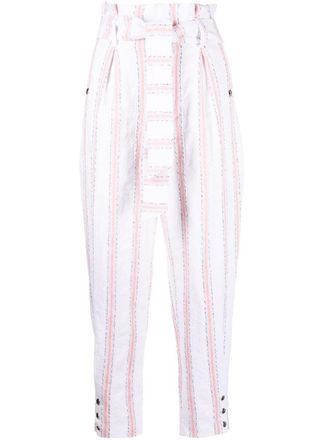 Iro Rula striped-leg trousers - White