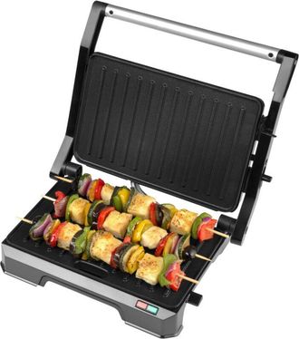 PROGRESS EK5854P 2 in 1 Grill salute - griglia elettrica con piastre antiaderenti, si apre fino a 180&deg; per la cottura doppia, nessun olio necessario