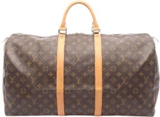Louis Vuitton Pre-owned Keepall 55 Monogram PVC Coated Canvas Boston Bag - unisex - Vintage Weekendtas - Bruin - ONE Size - Leer - Vintage