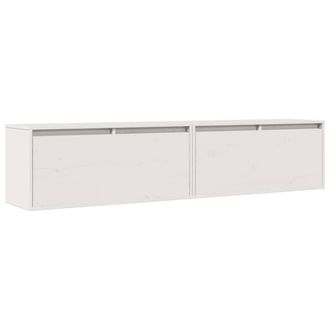Berkfield Home Wall Cabinets 2 pcs White 80x30x35 cm Solid Wood Pine | Size: 80 x 30 x 35 cm