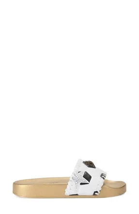 Kurt Geiger Meena Eagle Slide Sandal in White at Nordstrom, Size 8.5Us