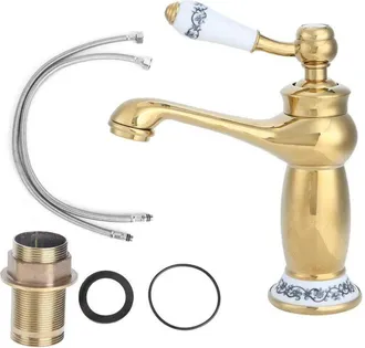 OEM Grifo De Fregadero De Cocina, Elegante Grifo De Lavabo De Lat&oacute;n Dorado Antiguo, Grifo De Agua Fr&iacute;a Y Caliente Para Uso En Ba&ntilde;os Dom&eacute;sticos Y De Hotele