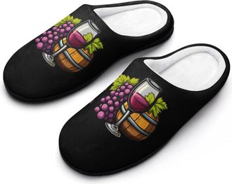 Generic Make U.S Grape Again Wine Womens Slippers Warm House Slippers Indoor House Shoes with Anti-Skid Rubber Sole