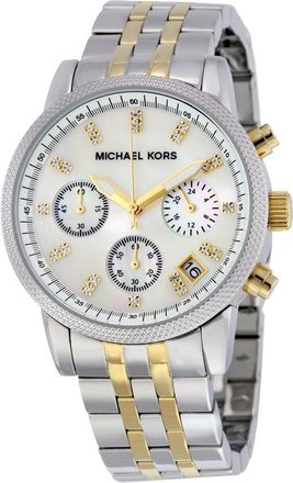 Michael Kors Womens Ritz - Brown Stainless Steel - One Size