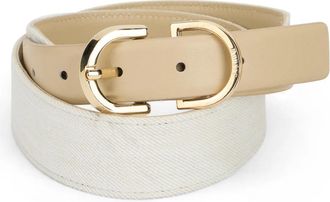 Moorer Bria Riem - Dames - Riemen - Beige - 80 CM - Leer - Accessoires