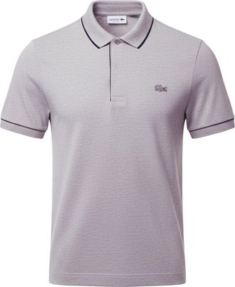 Lacoste Mens Fit Paris Stretch Piqu&iquest; Polo Shirt in Grey - Size Large