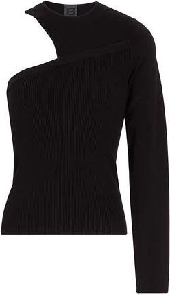 8 by YOOX KNIT CUT-OUT ONE-SHOULDER TOP