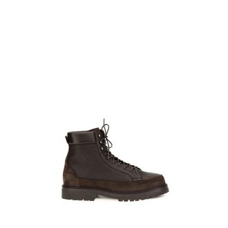 Brunello Cucinelli Brown Deer Lace-Up Mens Boots