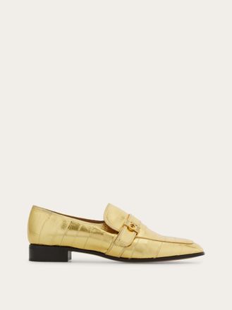Ferragamo Donna Mocassino fibbia Hug Oro Taglia 36.5
