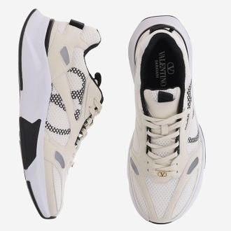 Valentino Garavani Mens Nylon Sneakers Multicolour Mesh And Suede Trainers