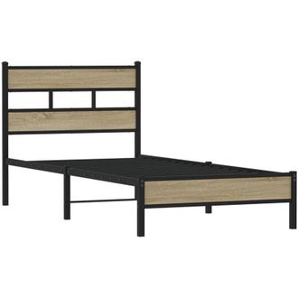 vidaXL Vidaxl - Estructura De Cama Sin Colch&oacute;n Madera Roble Sonoma 107x200 Cm