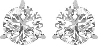 Diamond2Deal 14k Gold 0.25Ct Round Lab Grown Diamond Stud Earrings 3 Prong