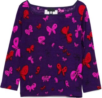 Versace Maglione a fantasia farfalle 1998-1999 - Viola