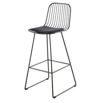 Maisons du monde Taburete de bar de acero negro H76