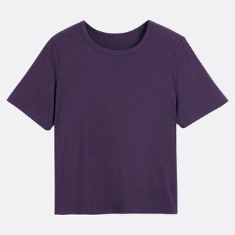 La Redoute Collections T-shirt met ronde hals en korte mouwen