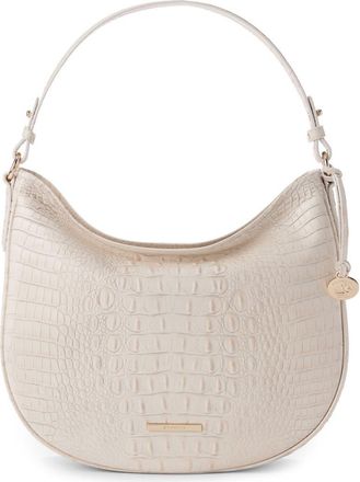 Brahmin Small Kathleen Croc Embossed Leather Shoulder Bag in Ivory at Nordstrom