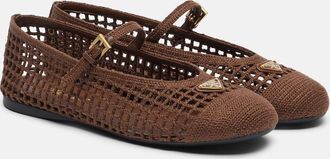 Prada Crochet Mary Jane flats