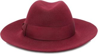 Borsalino Red Claudette Solid Fedora Hat