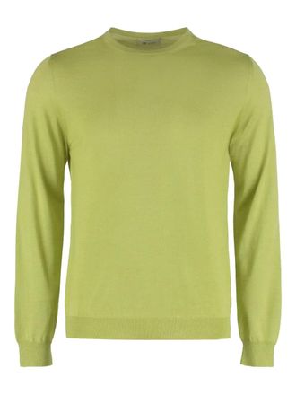 THE (ALPHABET) ribbed-trim sweater - men - Cashmere/Silk - L - Green
