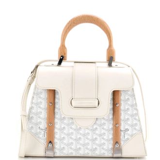 Goyard Saigon Top Handle Bag Coated Canvas with Leather PM