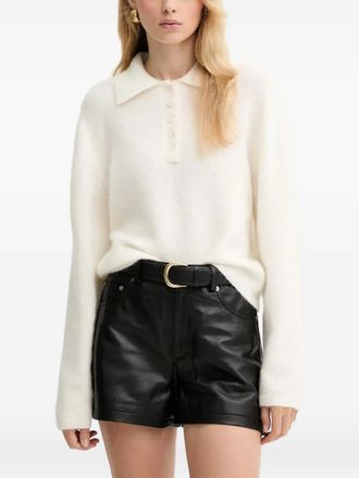 Gestuz GZalpha buttoned collared knitwear - women - Alpaca/Wool/Recycled Polyester/Elastane - L - White