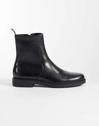 Asos stivali con zip e dettaglio cuciture neri-Nero