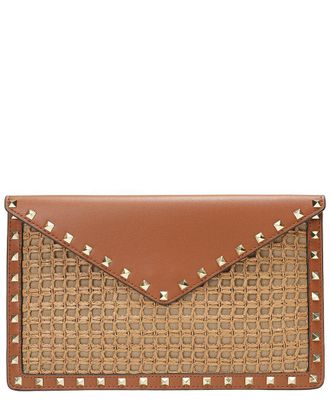 Tiffany & Fred Studded Woven Envelope Clutch