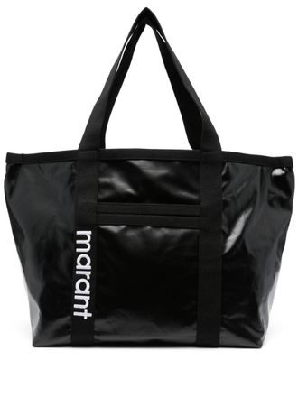 Isabel Marant Darwen logo-embroidered tote bag - Nero