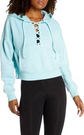 Free People Believe It Lace Up Hoodie In Blue