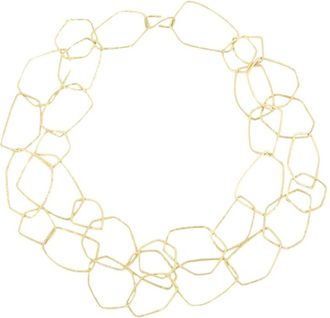 Cortana Irregular Interlinked Hoop Necklace - Dames - Kettingen - Geel - ONE Size - Accessoires