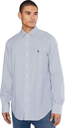 Polo Ralph Lauren Classic Fit Plaid Stretch Poplin Shirt Mens Clothing White/New Classic Navy : 2XL, Elastane/Cotton