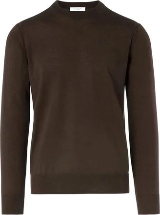 Paolo Pecora Trui met ronde hals - Heren - Ronde hals truien - Bruin - XL - Wol - Truien & Vesten