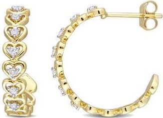 Delmar Diamond Heart Hoop Earrings - 0.21ct. in Gold at Nordstrom Rack