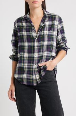 Frank & Eileen Plaid Relaxed Fit Cotton Button-Up Shirt in White Nav Red Plaid at Nordstrom Rack, Size Xx-Small