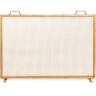 Best Choice Products 38x27in Single Panel Fireplace Screen Handcrafted Steel Mesh Spark Guard w/ Handles