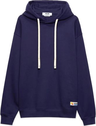 Msgm Felpa in cotone con cappuccio - Blu