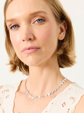 Fat Face FatFace Silver Tone Hammered Heart Necklace