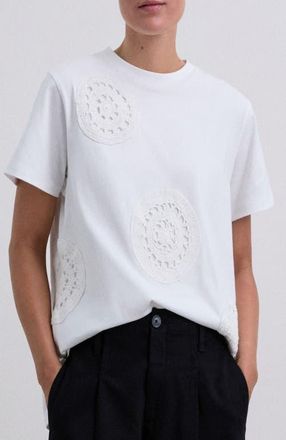 Scalpers Crochet Aop Tee in Ecru at Nordstrom, Size X-Large Eu