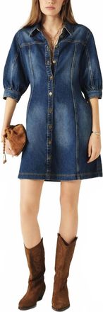 BA&SH Barb Mini Dress In Navy