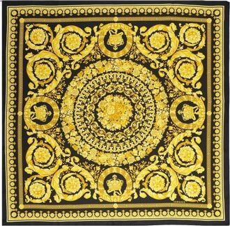 Versace Baracco Logo Print Silk Scarf